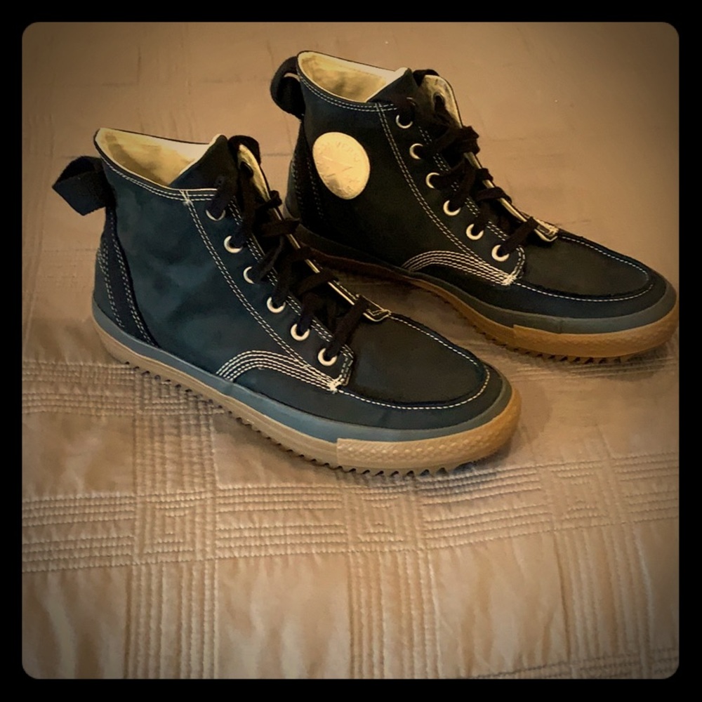 Converse sawtooth leather high tops 10.5